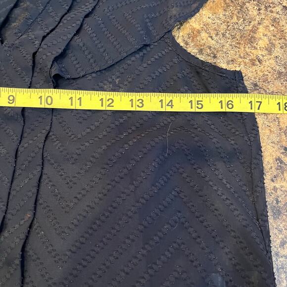 Maeve x Anthropologie Blue Ruffle Pleated Sleeveless Shirt Size 0 - Picture 9 of 10